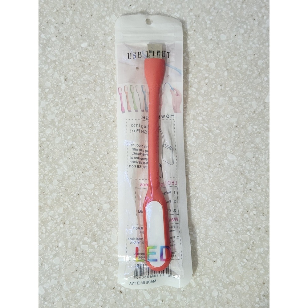 Orange Flexible USB LED Light Lamp for Computer, Keyboard/Study Reading/Notebook